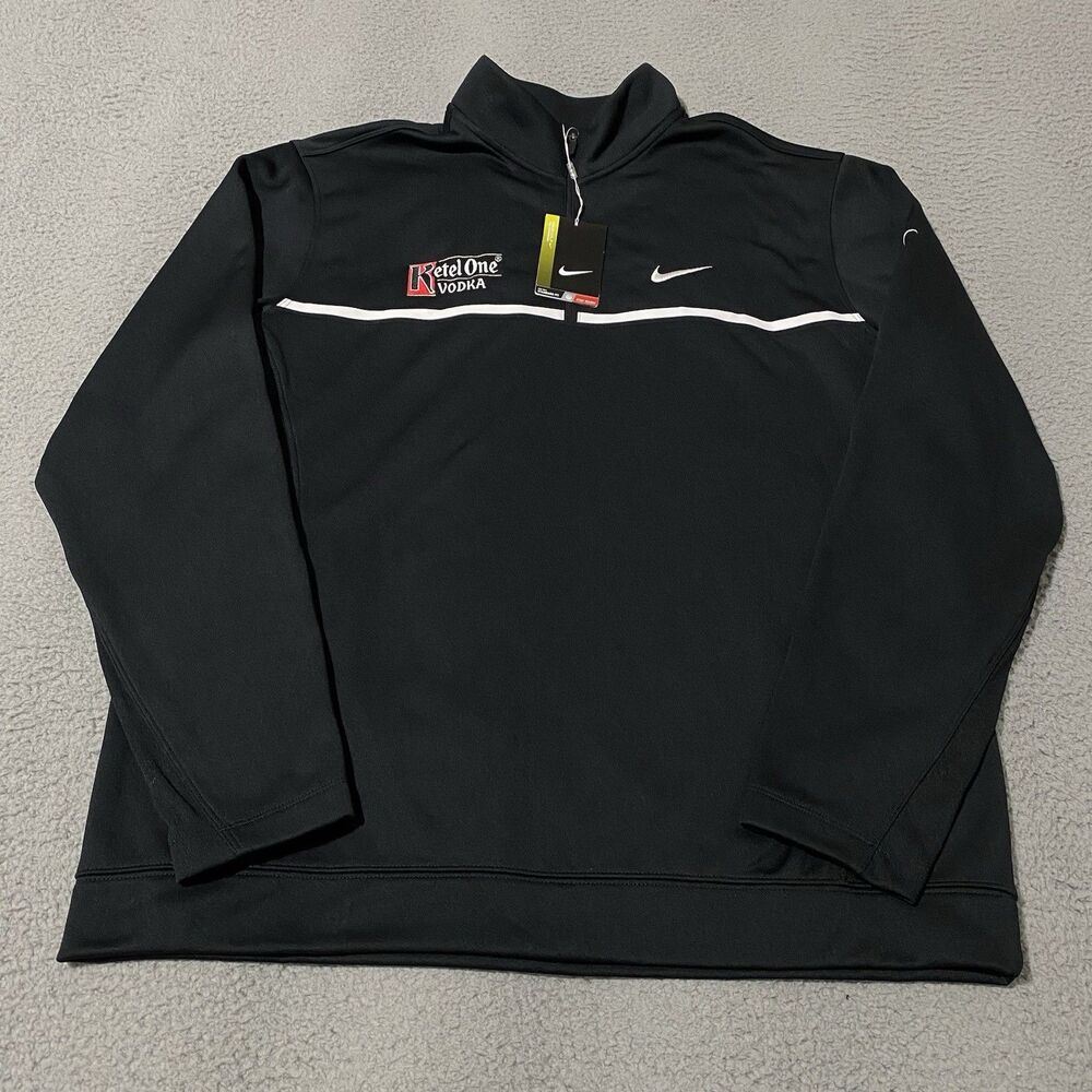 Ketel One Vodka Pullover Nike Golf Men Large Black 1/4 Zip Tour Performance NEW